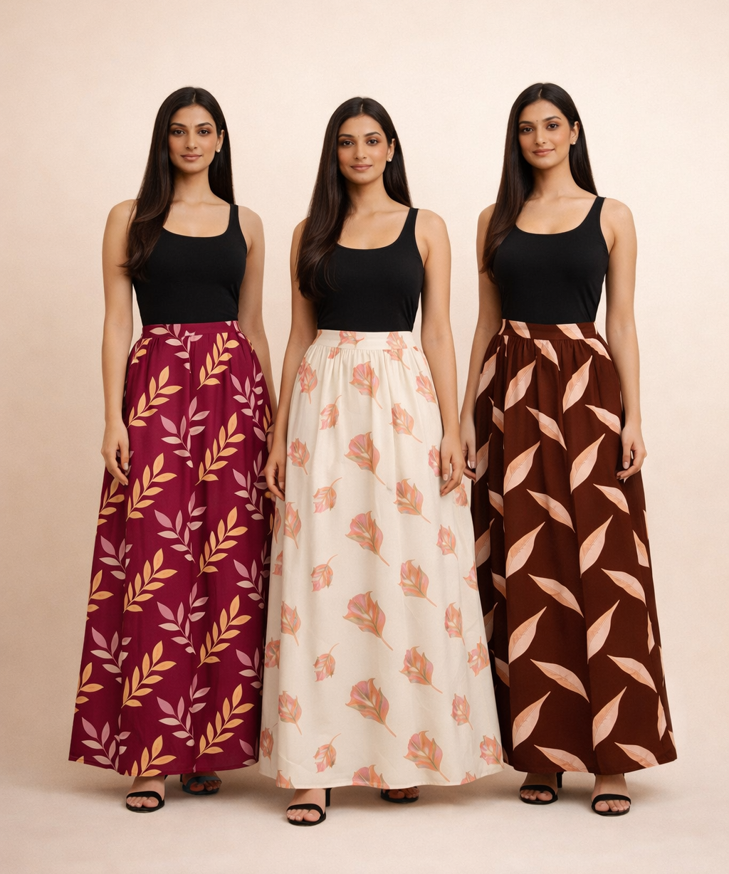 Rayon Floral Printed Skirt for Women Casual & Party Wear | Combo (Pack of 3)