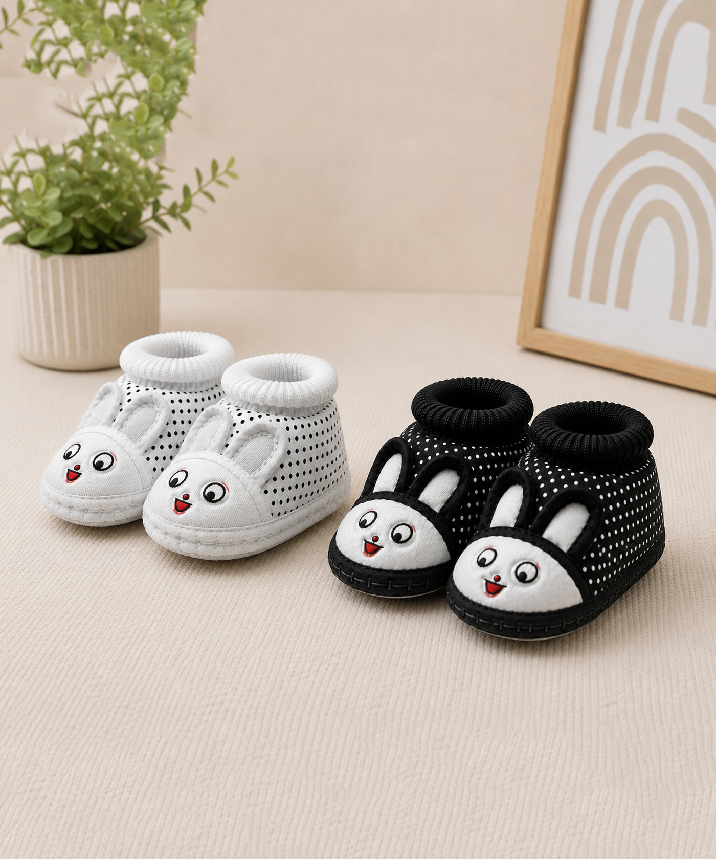 Baby Cartoon Printed Soft Sole Booties Shoes for Infants & Toddlers | Pack of 2 Pairs Set Combo
