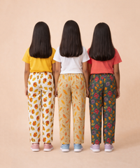 Girls Cotton Printed Track Pants (Pack of 3) | Nightwear & Casual | 6–9 Years