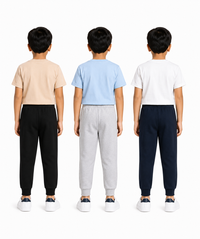 Boys Graphic Printed T-Shirt & Typography Track Pant Co-Ord Set | Age 2-5 Years | Pack Of 3 Set