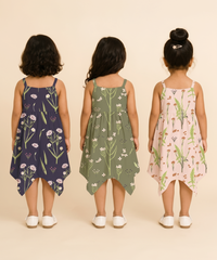 Fish Frock Floral Printed | Casual wear for Girl Kids Age 1 To 6 Years (Pack of 3)