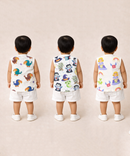 Baby Boys Sleeveless Muslin Cotton Printed Jebla Vest | 3–6 Months (Pack of 3)