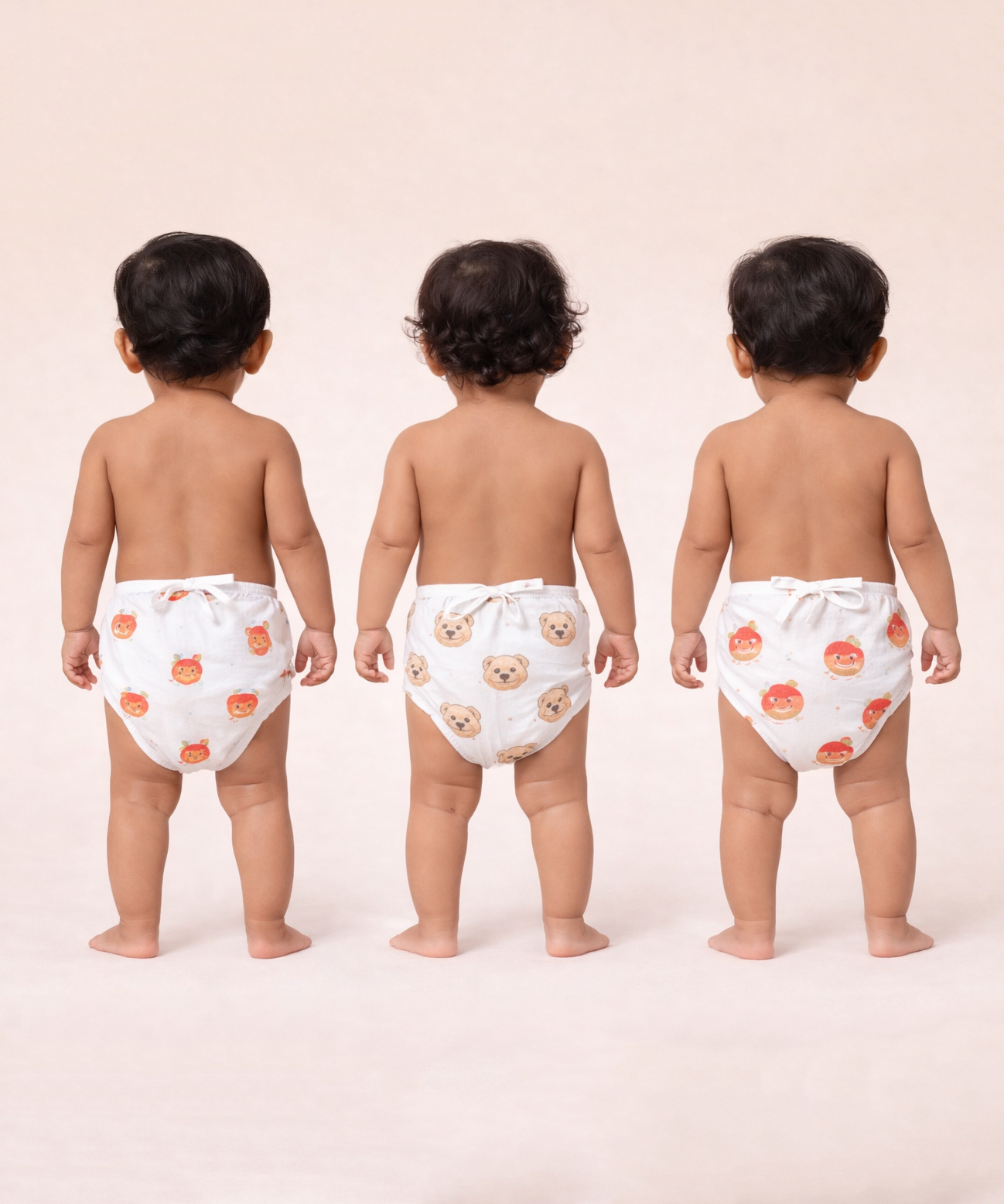 Baby Printed Cotton Nappy/Langot | Soft Muslin Fabric | 0–6 Months (Pack of 3 Pieces)