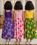 Rayon Floral Printed Skirt | Casual wear for Girl Kids Age 1 To 6 Years (Pack of 3)