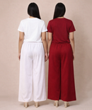 Birdseye Mesh Palazzo Pant | Casual Night wear for Women (Pack of 2)