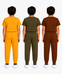 Boys Graphic Printed T-Shirt & Typography Track Pant Co-Ord Set | Age 2-5 Years | Pack Of 3 Set