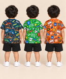 Baby Boys All Over Printed Cotton T-Shirt Multi Colour | Age 0 to 36 Months (Pack of 3 Pieces)