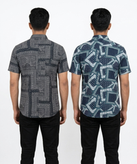 Men's Printed Casual Half Sleeve Shirt | Size - L,XL,2XL | Regular Fit Summer Resort Shirts for Men | Pack Of 2 Piece Combo