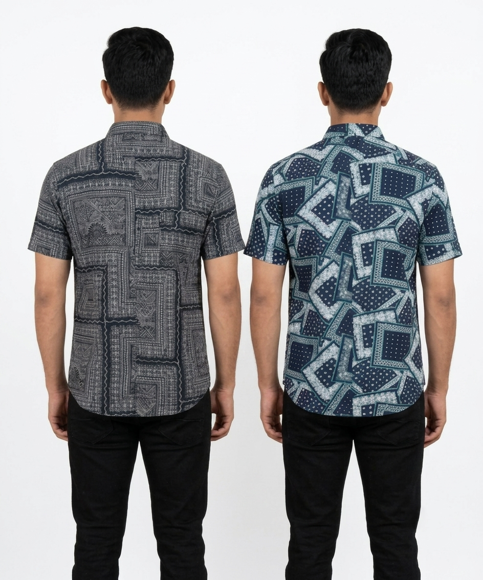 Men's Printed Casual Half Sleeve Shirt | Size - L,XL,2XL | Regular Fit Summer Resort Shirts for Men | Pack Of 2 Piece Combo
