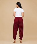 Women's Solid Maroon Color Patiala Pant | Size L, XL, 2XL, 3XL | Comfortable Ethnic Salwar Bottom for Daily Wear