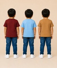 Kids Boys Popcorn Stripes Half Sleeve T-Shirt | Age 3 to 6 Years (Pack of 3 Pieces)