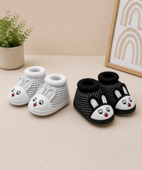 Baby Cartoon Printed Soft Sole Booties Shoes for Infants & Toddlers | Pack of 2 Pairs Set Combo