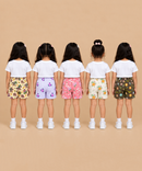 Girls Printed Cotton Shorts | Soft Elastic Waist Casual Shorts | Age 4 to 12 Years (Pack of 5 Pieces)