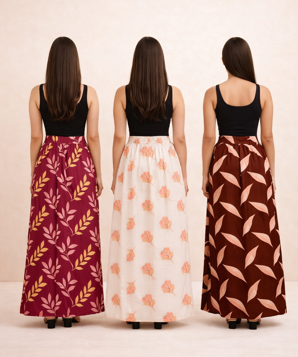 Rayon Floral Printed Skirt for Women Casual & Party Wear | Combo (Pack of 3)