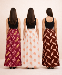 Rayon Floral Printed Skirt for Women Casual & Party Wear | Combo (Pack of 3)