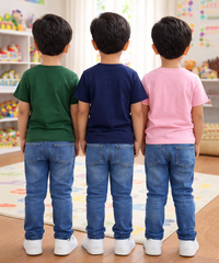 Kids Cotton Boys Tshirt Plain Multi Color | Age 0 to 6 Years (Pack of 3 Pieces)