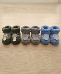 Soft Cotton Baby Booties | 0 to 12 Months | Pack of 3 Pairs Set