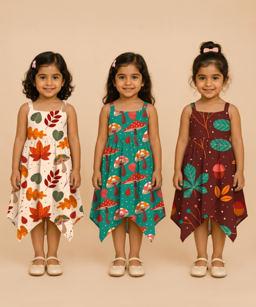 Fish Frock Floral Printed | Casual wear for Girl Kids Age 1 To 6 Years (Pack of 3)