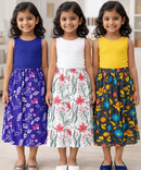 Rayon Floral Printed Skirt | Casual wear for Girl Kids Age 1 To 6 Years (Pack of 3)