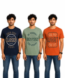 Men's Half Sleeve Printed Round Neck T-Shirt Combo (Pack of 3)