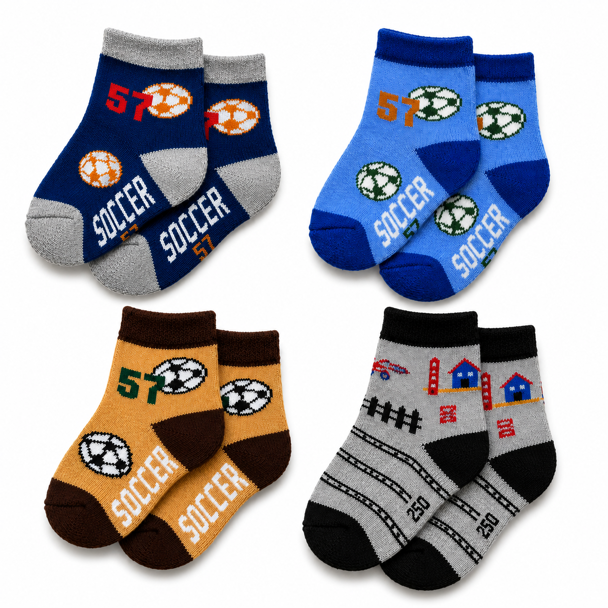 Cute Cartoon Ankle Socks for Baby Kids Casual Wear Multicolor |  Pack of 4 Combo