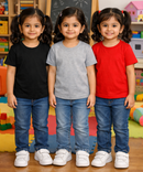 Kids Cotton Girls Tshirt Plain Multi Color | Age 0 to 6 Years (Pack of 3 Pieces)