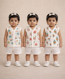 Baby Girls Sleeveless Muslin Cotton Printed Jebla Vest | 3–12 Months (Pack of 3)