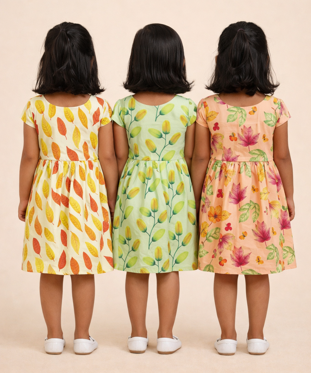 Girl Kids Frock 100% Cotton Floral Printed Gown Dress/Frock Dress | Age 1 to 8 Years (Pack of 3 Pieces)