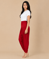 Women's Solid Red Color Patiala Pant | Size L, XL, 2XL, 3XL | Comfortable Ethnic Salwar Bottom for Daily Wear