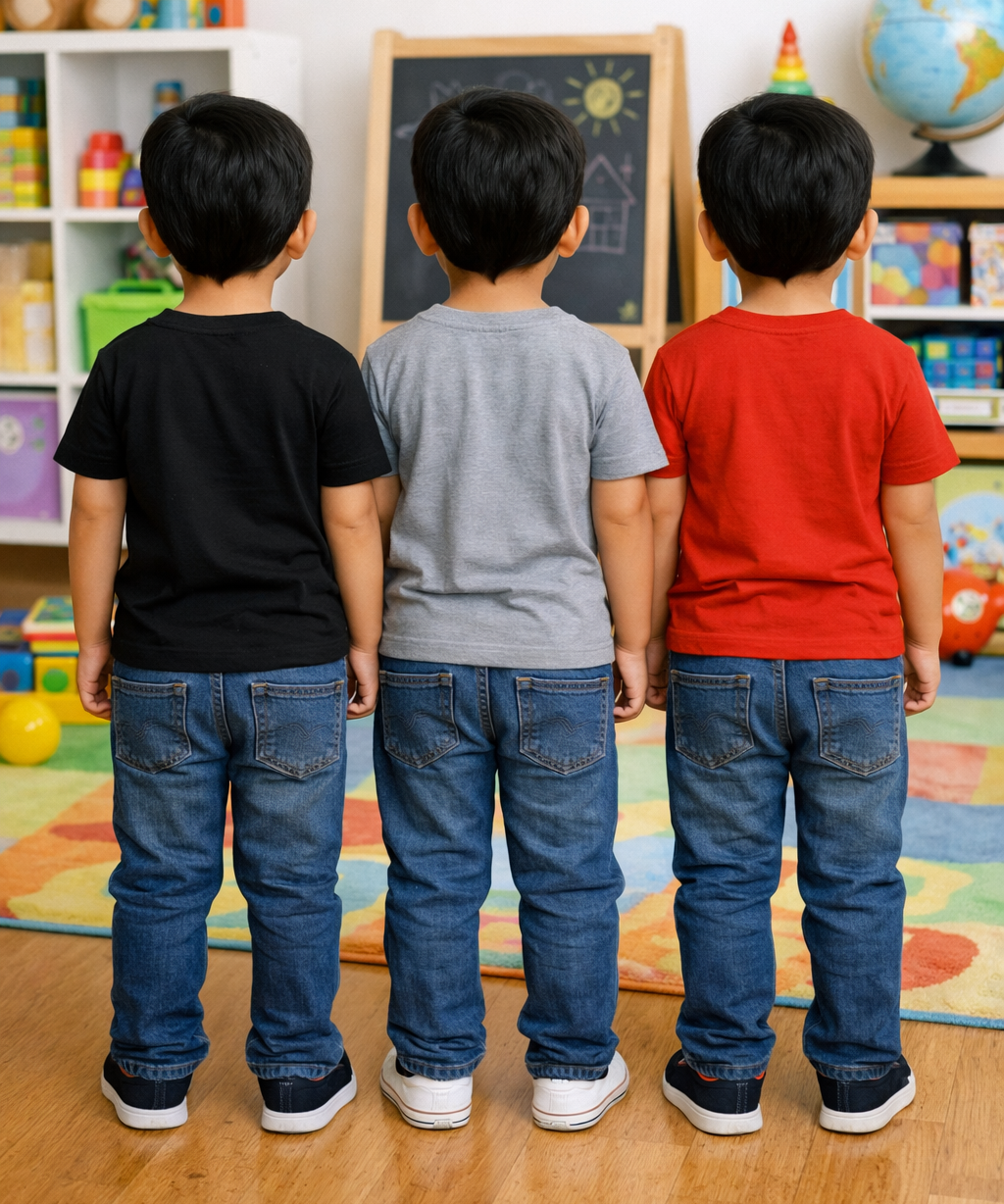 Kids Cotton Boys Tshirt Plain Multi Color | Age 0 to 6 Years (Pack of 3 Pieces)