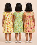 Girl Kids Frock 100% Cotton Floral Printed Gown Dress/Frock Dress | Age 1 to 8 Years (Pack of 3 Pieces)