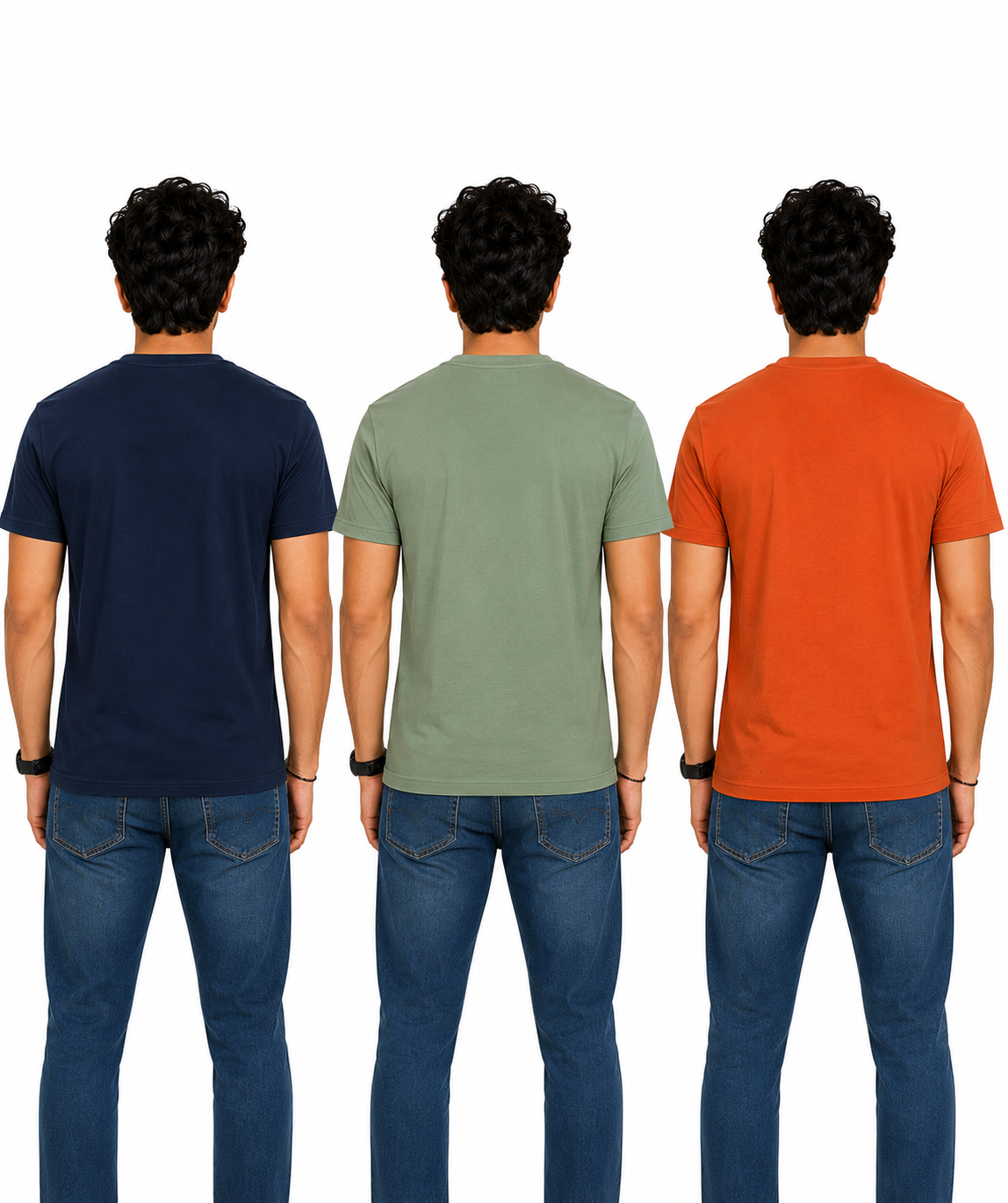 Men's Half Sleeve Printed Round Neck T-Shirt Combo (Pack of 3)