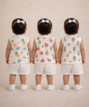 Baby Girls Sleeveless Muslin Cotton Printed Jebla Vest | 3–12 Months (Pack of 3)