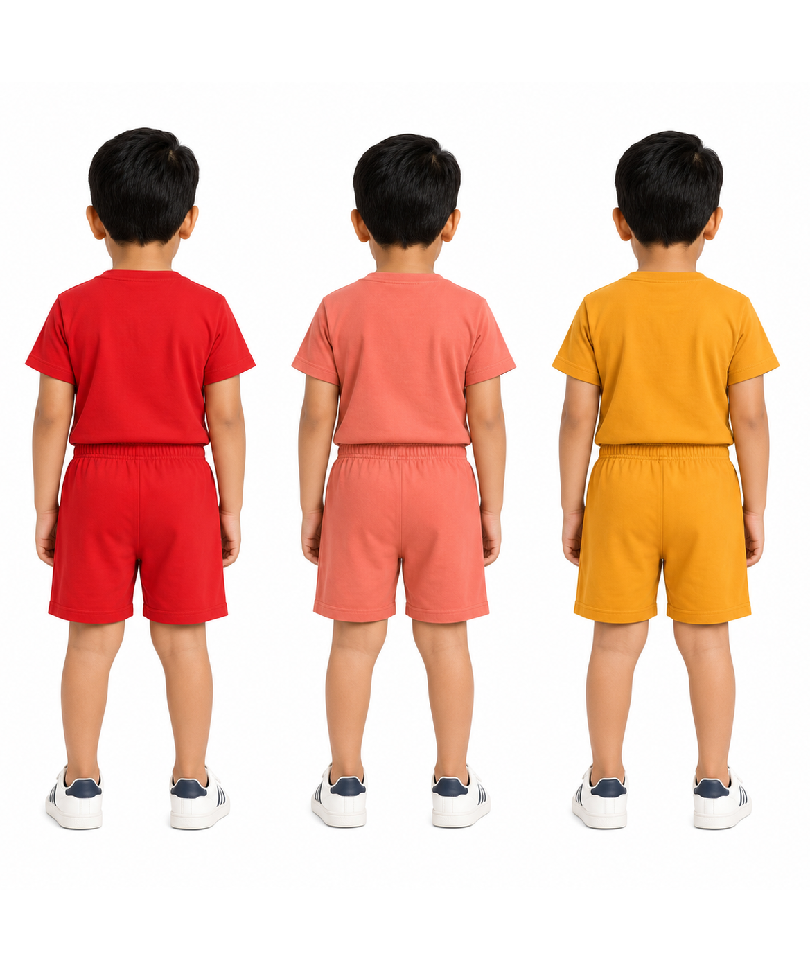 Kids Cartoon Print T-Shirt & Shorts Co-Ord Set for Boys | Age 6 Months-3 Years | Pack Of 3 Set Combo