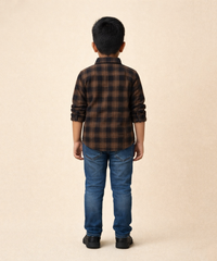Kids Checked Cotton Shirt | Full Sleeve Casual Wear | Age 3–13 Years