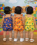 Boy & Girl Baby Printed Top Knot Dress | Top and Shorts Set | 100% Pure Cotton (Pack of 3 Sets Combo)