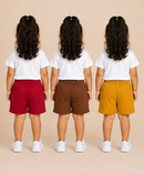 Pure Cotton Plain Shorts for Girls Kid with Elastic Age 3 Months to 4 Years (Pack of 3)