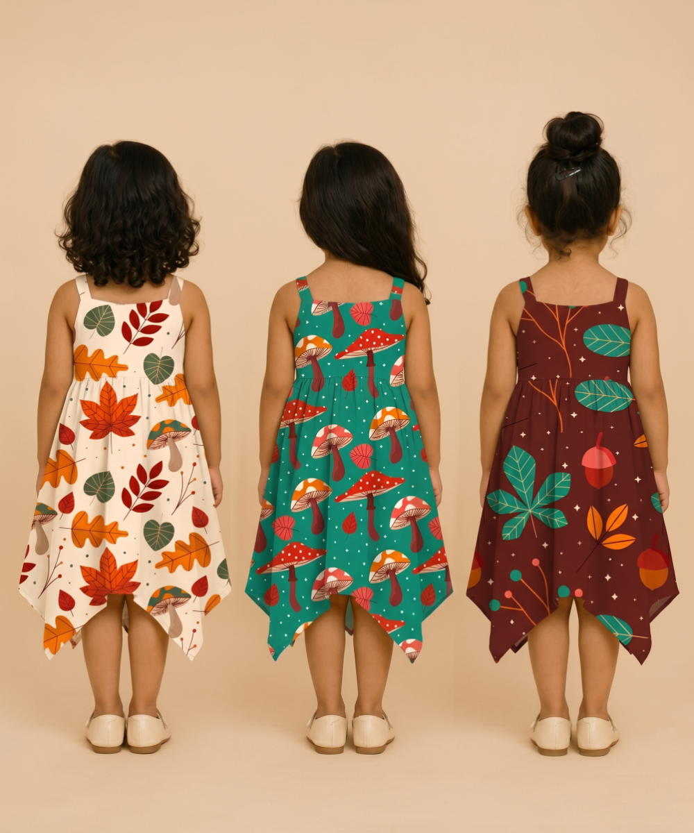Fish Frock Floral Printed | Casual wear for Girl Kids Age 1 To 6 Years (Pack of 3)