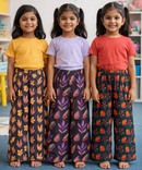 Printed Palazzo Pant | Casual Night wear for Girl Kids Age 4 To 10 Years (Pack of 3)