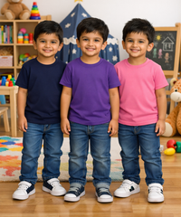 Kids Cotton Boys Tshirt Plain Multi Color | Age 0 to 6 Years (Pack of 3 Pieces)