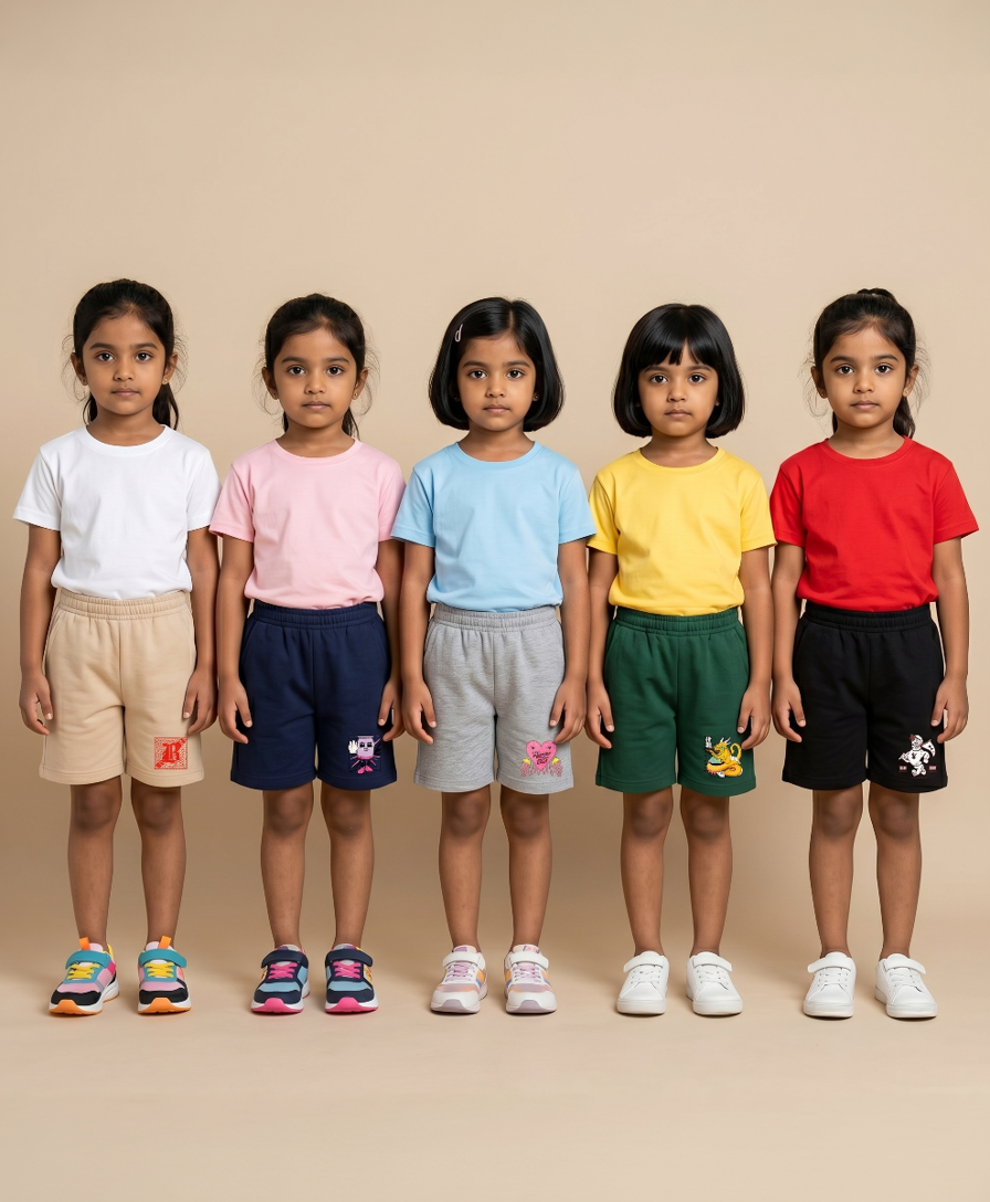 Girl Kid Cotton Printed Shorts | Random Cartoon Printed | Age 1 to 6 Years (Pack of 5 Pieces)