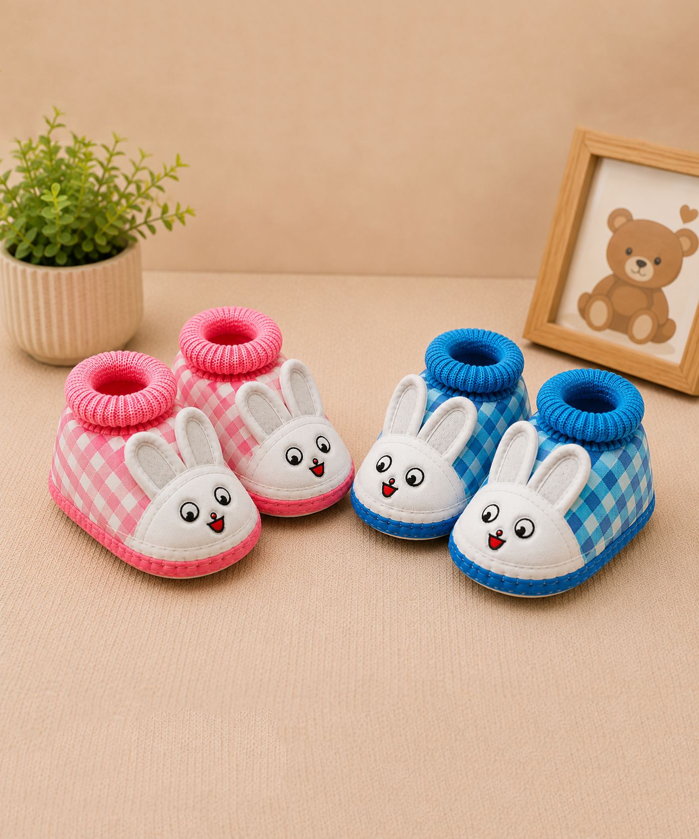Baby Cartoon Printed Soft Sole Booties Shoes for Infants & Toddlers | Pack of 2 Pairs Set Combo