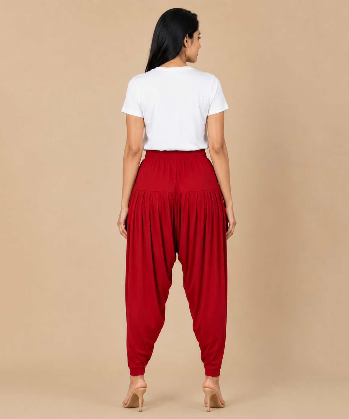 Women's Solid Red Color Patiala Pant | Size L, XL, 2XL, 3XL | Comfortable Ethnic Salwar Bottom for Daily Wear