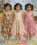 Fish Frock Floral Printed | Casual wear for Girl Kids Age 2 To 7 Years (Pack of 3)