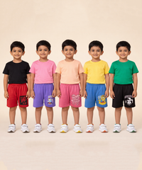 Boy Kid Cotton Printed Shorts | Random Cartoon Printed | Age 1 to 6 Years (Pack of 5 Pieces)