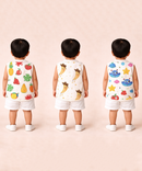 Baby Boys Sleeveless Muslin Cotton Printed Jebla Vest | 3–6 Months (Pack of 3)