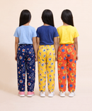 Girls Cotton Printed Track Pants (Pack of 3) | Nightwear & Casual | 6–9 Years