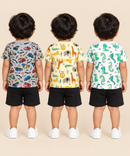 Baby Boys All Over Printed Cotton T-Shirt Multi Colour | Age 0 to 36 Months (Pack of 3 Pieces)