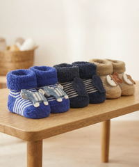 Soft Cotton Baby Booties | 0 to 12 Months | Pack of 3 Pairs Set