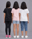 Girls Printed Casual Round Neck T-shirt (Pack of 3 Pieces)